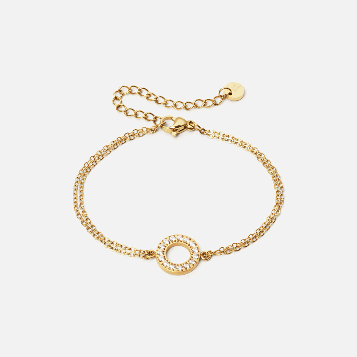 Pulseira Órbita Zircónias dourado