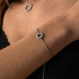 Pulseira Órbita Zircónias Prateado