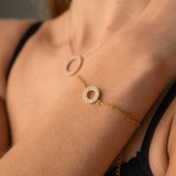 Pulseira Órbita Zircónias Dourado