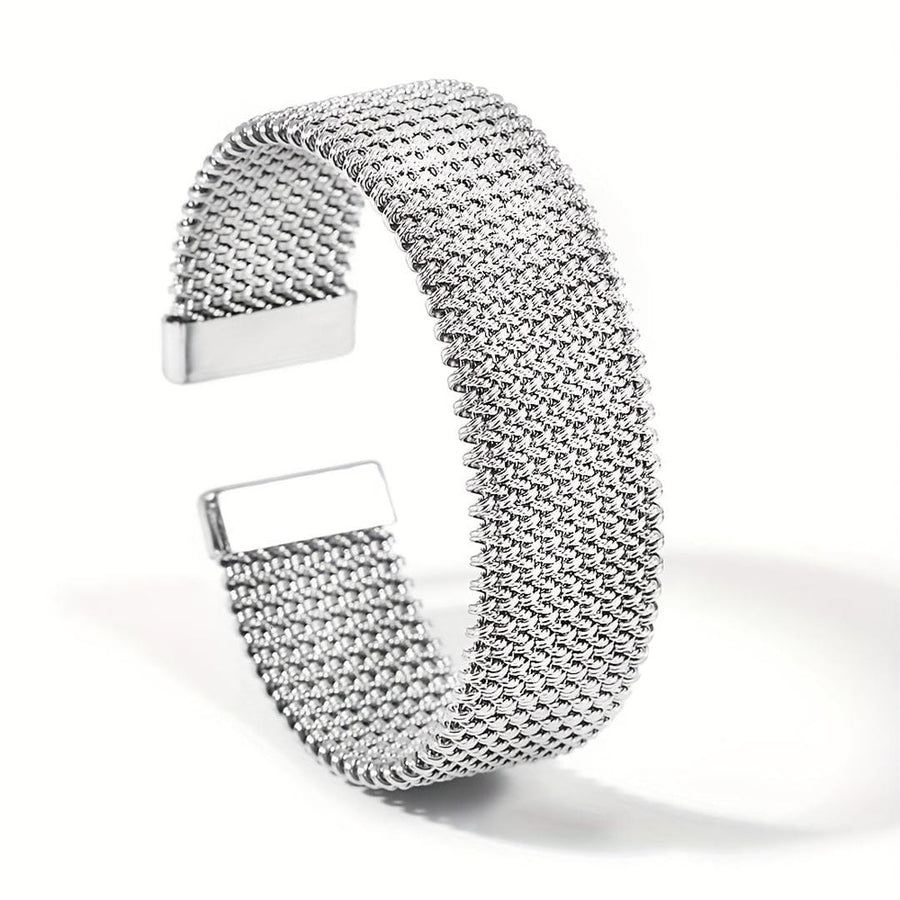 Pulseira Aberta Malha Trançada