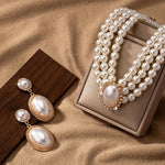 Conjunto de Joias com Fio de Pérolas