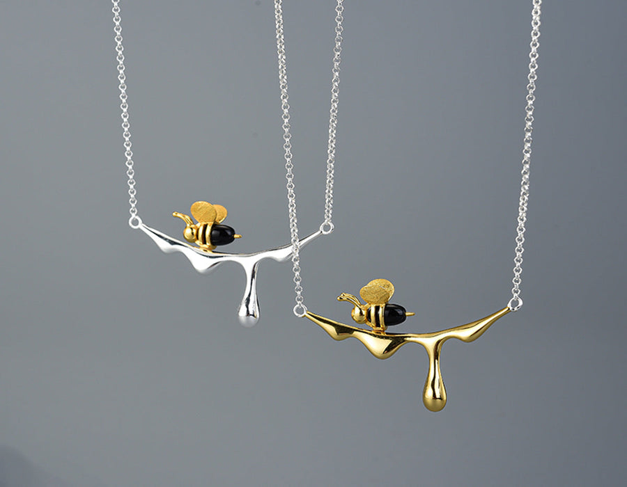 Collier Gouttes de Miel et Abeille
