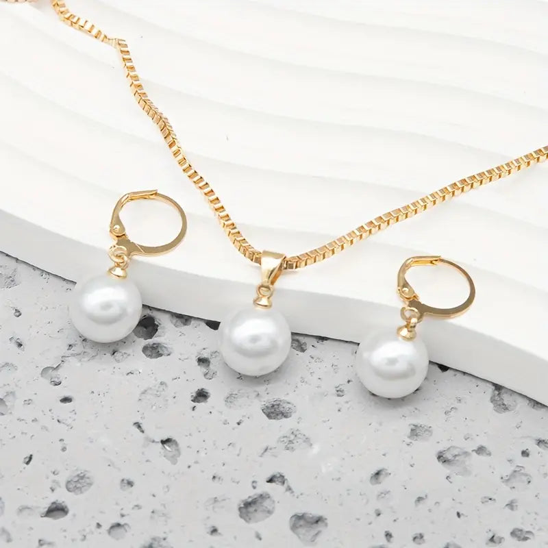 Conjunto de Colar Elegante com Pérolas