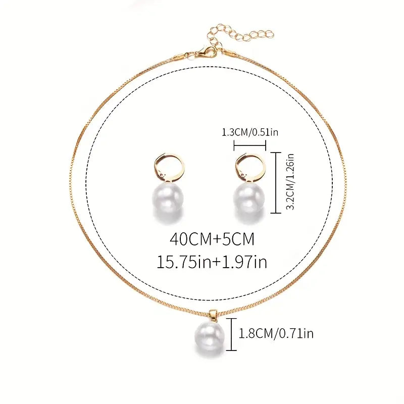 Conjunto de Colar Elegante com Pérolas