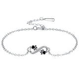 Pulseira Patinha de Cão Infinita com Zircónias