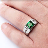 Anel Cristal Quadrado Vintage