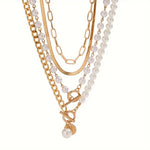 Conjunto de Colares Sobrepostos com Pérolas