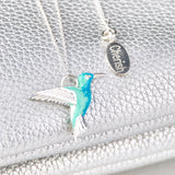 Colar Colibri Esmaltado em Prata de Lei
