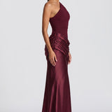 Eva | Vestido comprido tubinho franzidos em crepe elástico