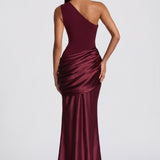 Eva | Vestido comprido tubinho franzidos em crepe elástico