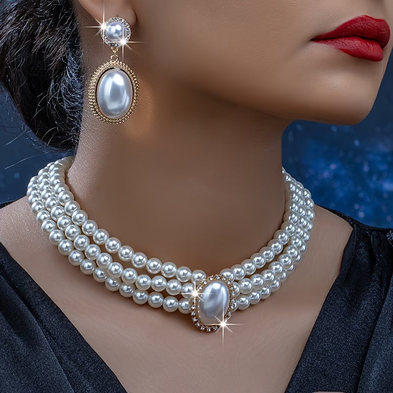 Conjunto de Joias com Fio de Pérolas
