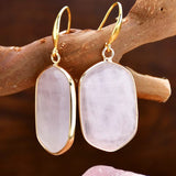 Brincos Pendentes Quartzo Rosa