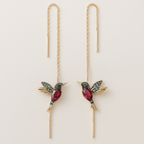 Boucles d'oreilles Colibri en émail et oxydes de zirconium