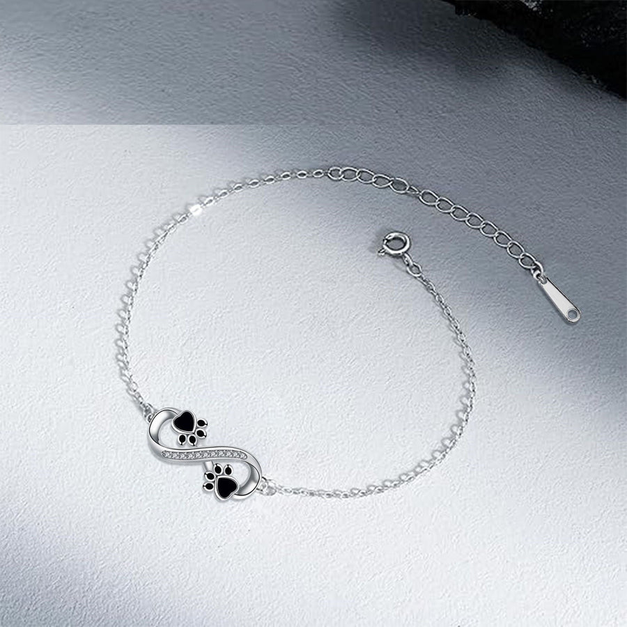 Pulseira Patinha de Cão Infinita com Zircónias
