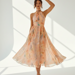 Fotografia profissional vestido floral pêssego