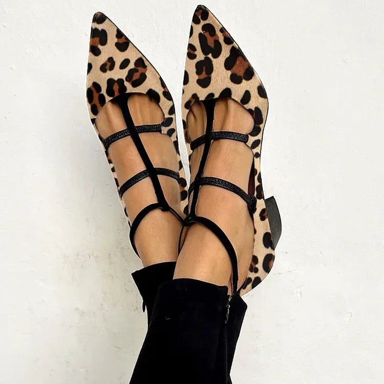 Francisca | Sapatos de Salto com Tira Leopardo