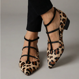 Sapatos de Salto com Tira Leopardo