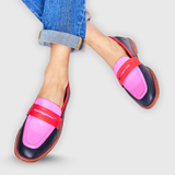 Mocassins com Contraste de Cor