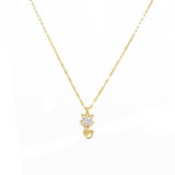 Collier chat plaqué or avec zircon