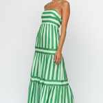 Green Stripe Dress – Front Standing Editorial