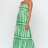 Green Stripe Dress – Front Standing Editorial