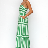 Green Stripe Dress – Side Profile Editorial