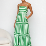 Green Stripe Dress – Smiling Front Editorial