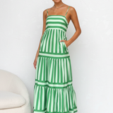 Green Stripe Dress – Smiling Front Editorial