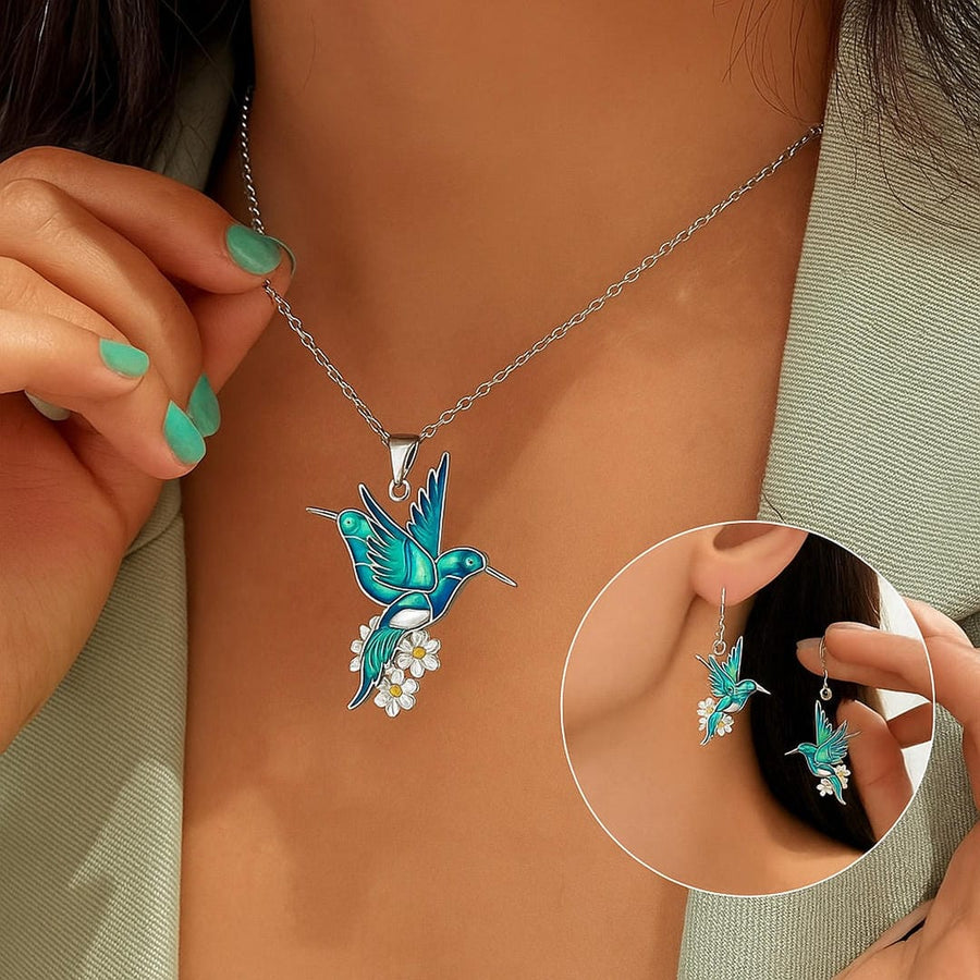 Conjunto Colar e Brincos Beija-Flor