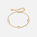 Pulseira Trio de Corações