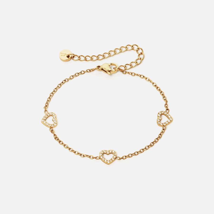 Pulseira Trio de Corações