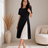 Leila | Vestido Midi com Painel Entrelaçado