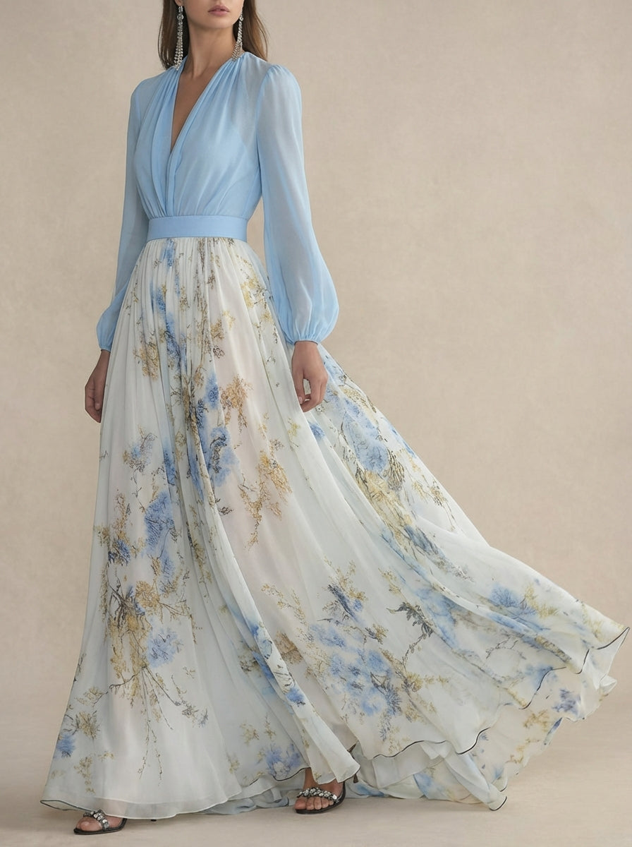 Carmo | Vestido Maxi Floral em Chiffon