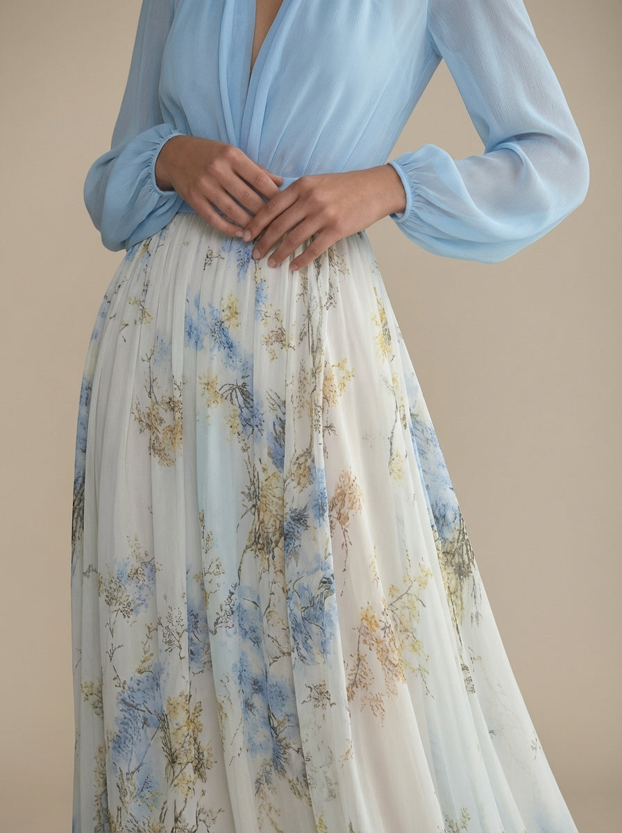 Carmo | Vestido Maxi Floral em Chiffon