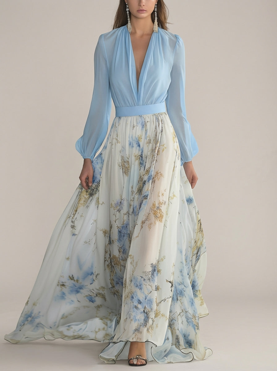 Carmo | Vestido Maxi Floral em Chiffon