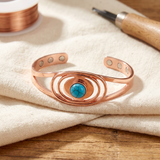 Pulseira de Óvalos em Cobre com Turquesa