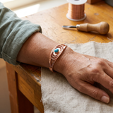 Pulseira de Óvalos em Cobre com Turquesa