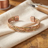 Pulseira Entrançada em Espinha em Cobre Tricolor