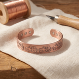 Pulseira em Cobre com Tratores Gravados