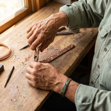 Pulseira de Elos em Cobre com Bordos em Corda | Homem