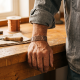 Pulseira de Elos em Cobre com Penas em Relevo | Homem