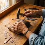 Pulseira de Elos em Cobre com Penas em Relevo | Homem