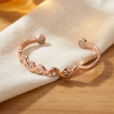 Pulseira Rígida em Cobre com Cristal