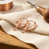 Brincos Espiral Martelada em Cobre