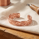 Pulseira Entretecida em Cobre Martelado