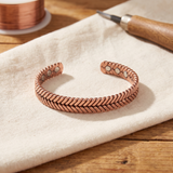 Pulseira Entrançada em Espinha em Cobre
