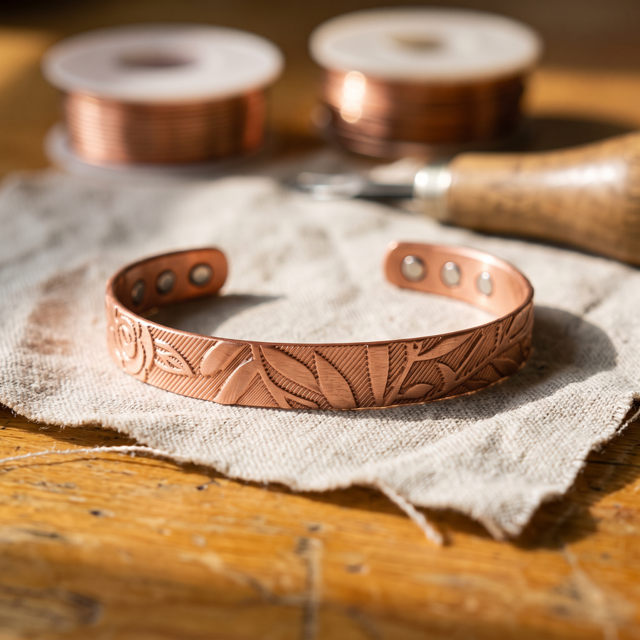 Pulseira em Cobre com Fecho Magnético Oculto