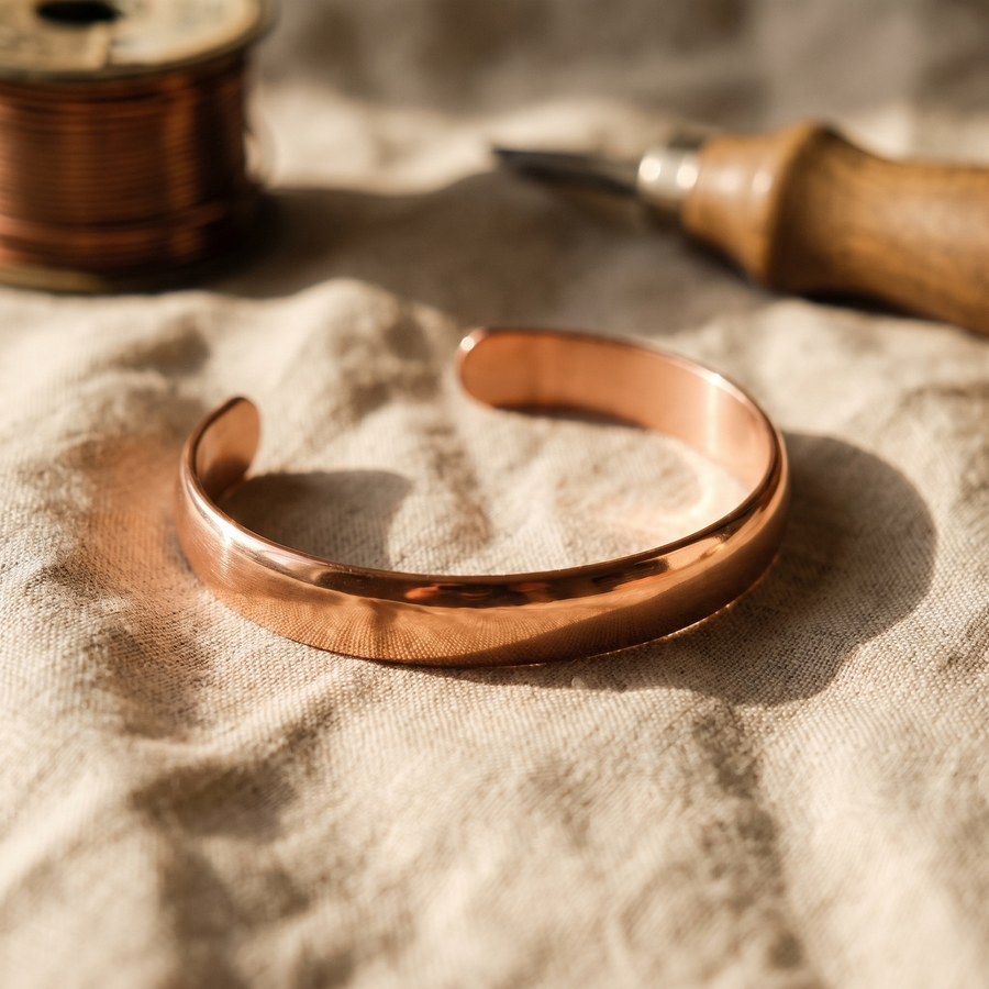 Pulseira Rígida Forjada em Cobre