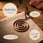 Colar em cobre com espiral, 100% cobre puro