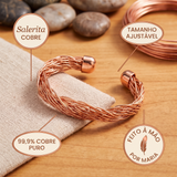 Pulseira Rígida Entrançada em Cobre | Homem
